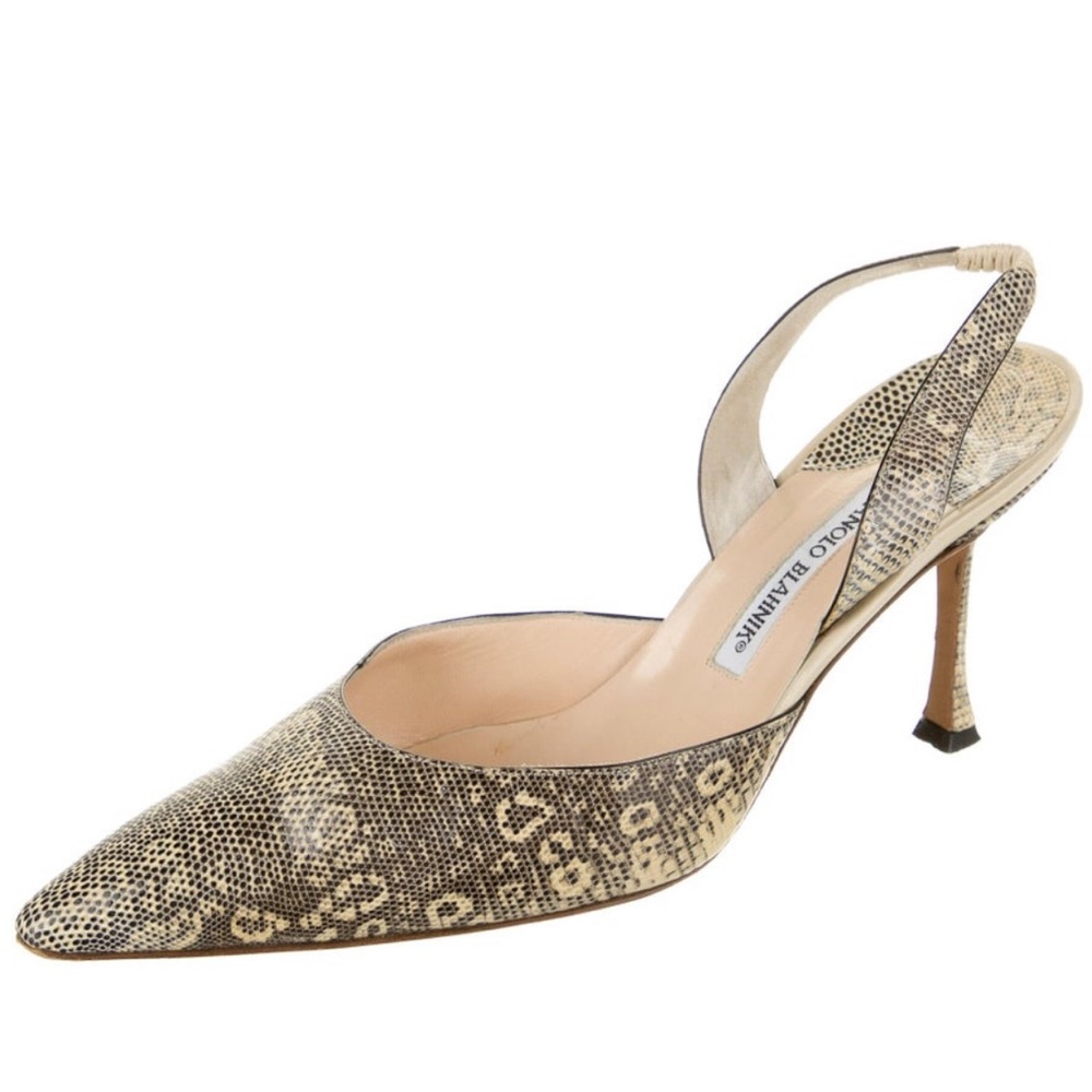 Manolo Blahnik Lizard Slingback Pump